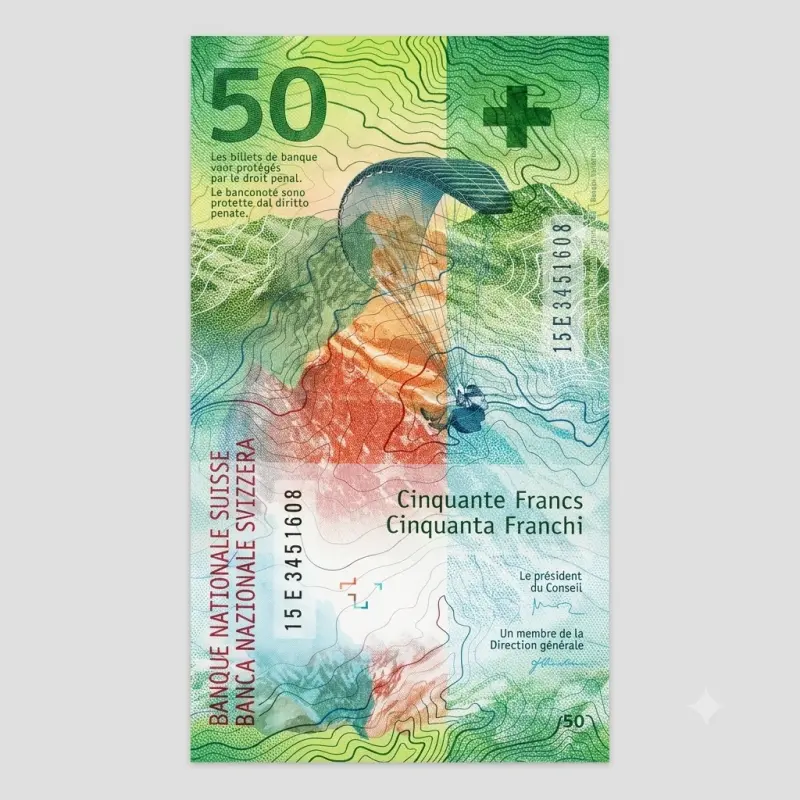 Fake 50 CHF Swiss Franc Bills